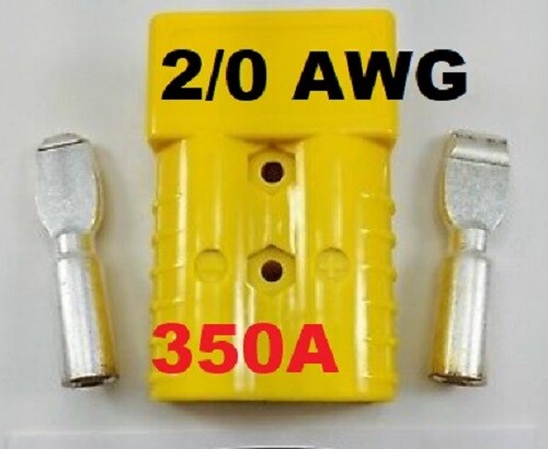 FORKLIFT BATTERY CABLE CONNECTOR 350 AMPS 600V   YELLOW  PLUG