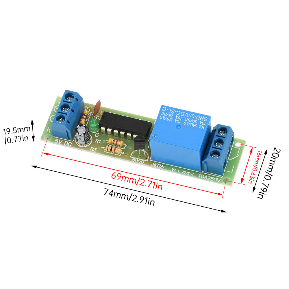 DC5V 1 Way Bistable Single Key Switch Relay Module High Level Self-Locking Relay