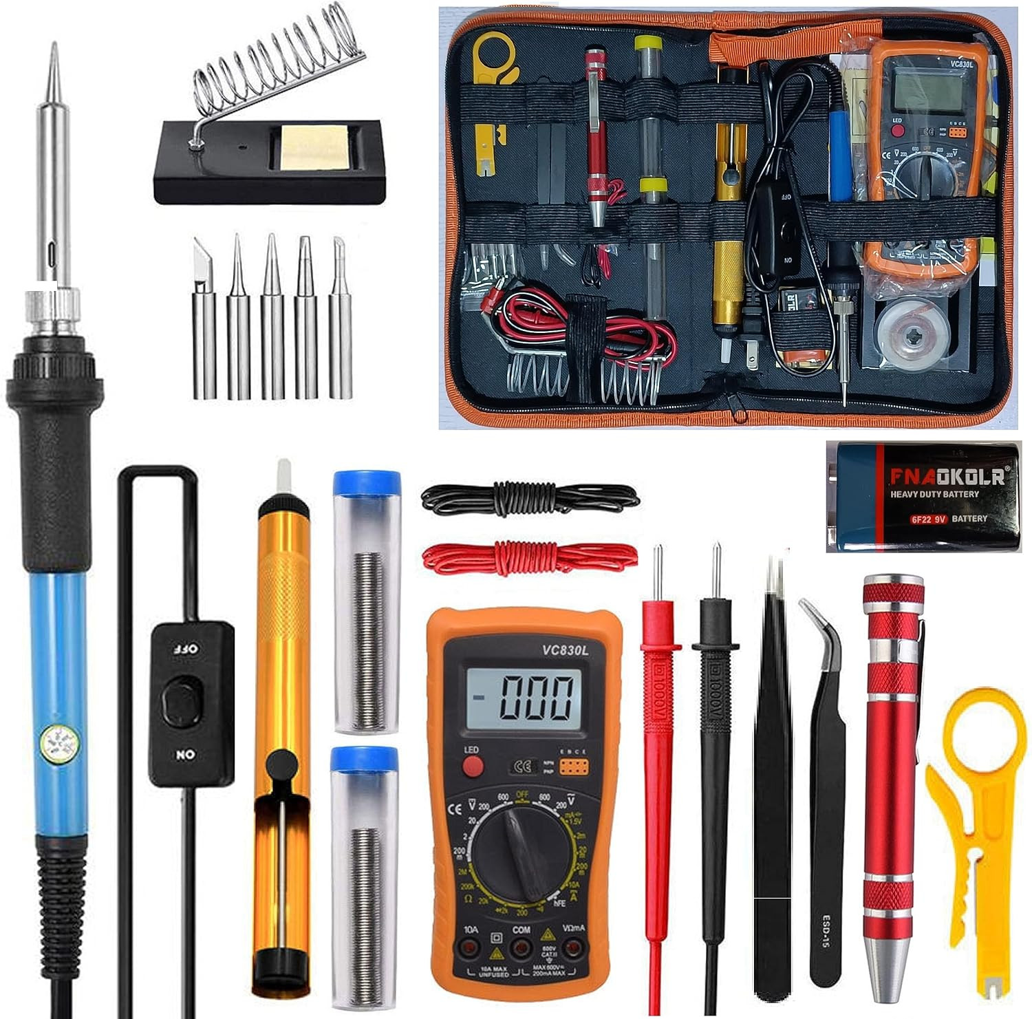 Soldering Iron Kit, Digital Multimeter Kit, Multi Tester, Voltage Tester, Measur