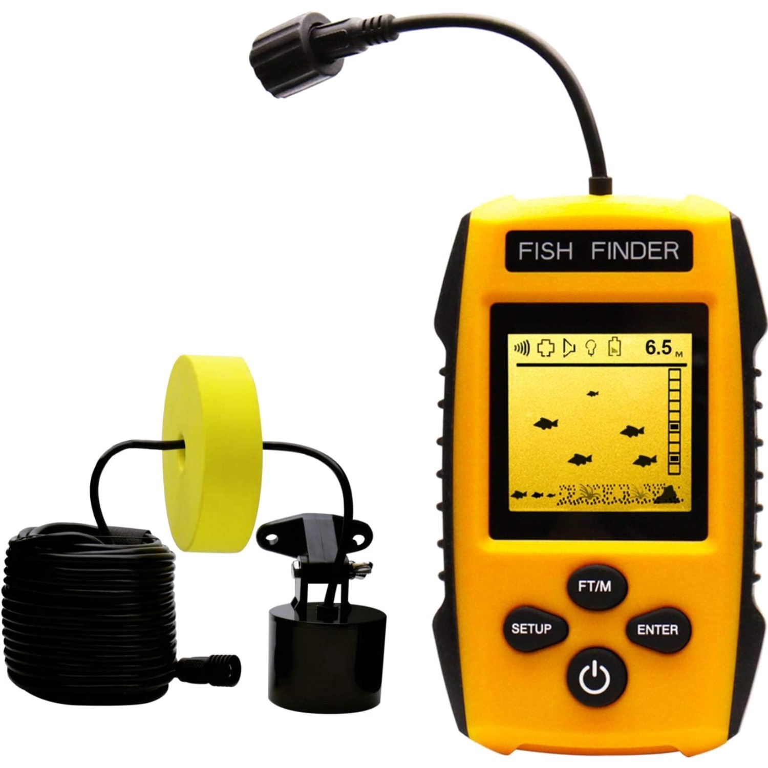 Handheld Fish Finder Portable Fishing Kayak Fishfinder Fish Depth Finder Fish...