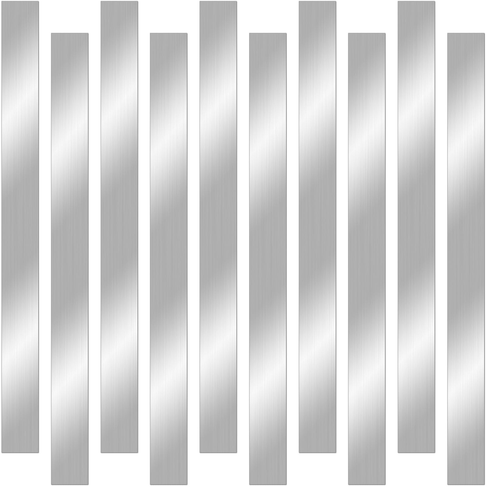 10 Pcs 304 Stainless Steel Strips(12"x 1"x 0.02" Thickness),Brushed Stainless...