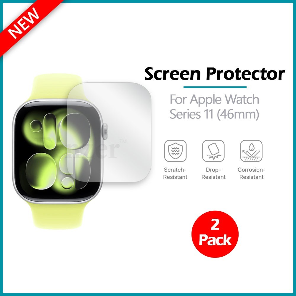 2-Pack LCD Ultra Clear Screen Protector for Apple Watch iWatch Series 11 (46mm)
