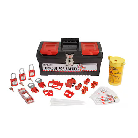 Brady 153670 Lockout Kit, 11 Lockouts, 10 Tags, Black