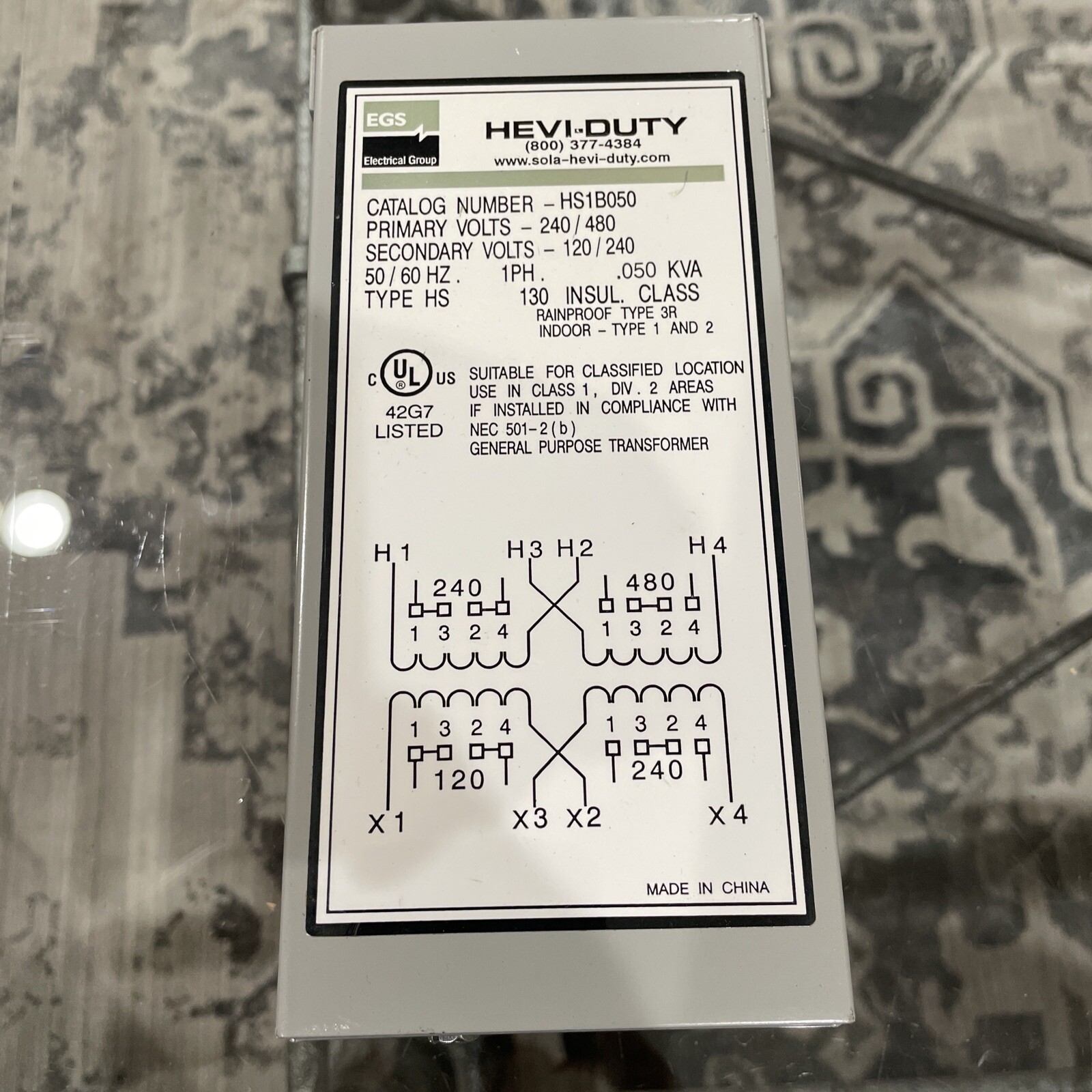 EGS HEVI-DUTY HS1B050 General Purpose Transformer ***FREE SHIPPING***
