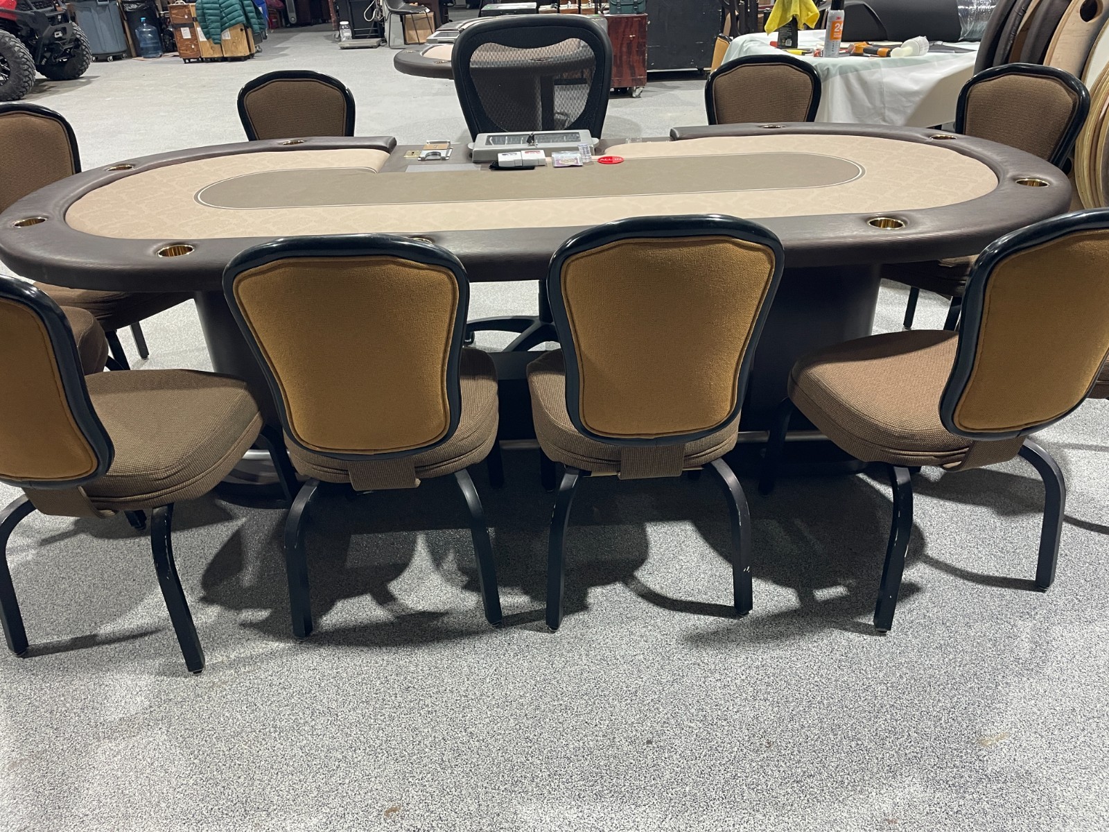 Casino Size poker table Tan/Brown#3 (USED)