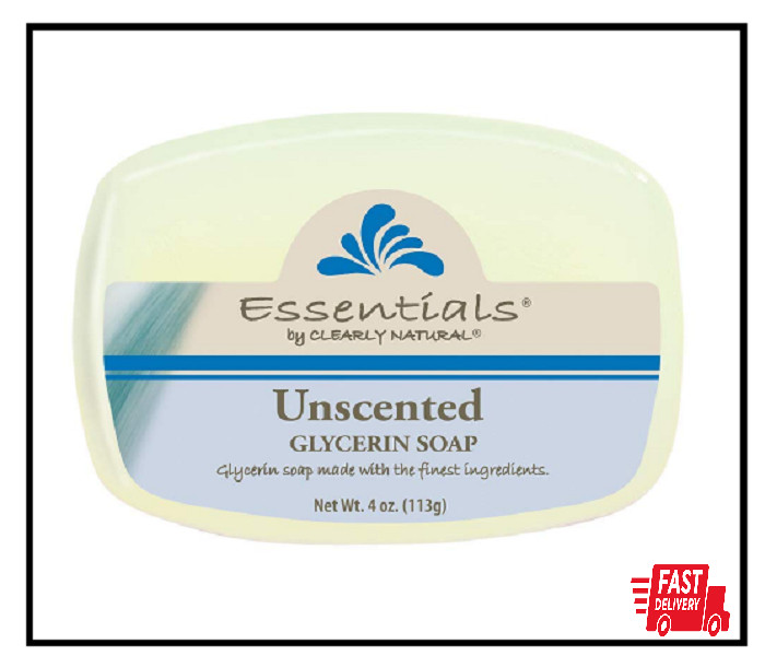 Essentials by  Glycerin Bar Soap, Unscented, 4-Ounce, Pack of 12 - CASE