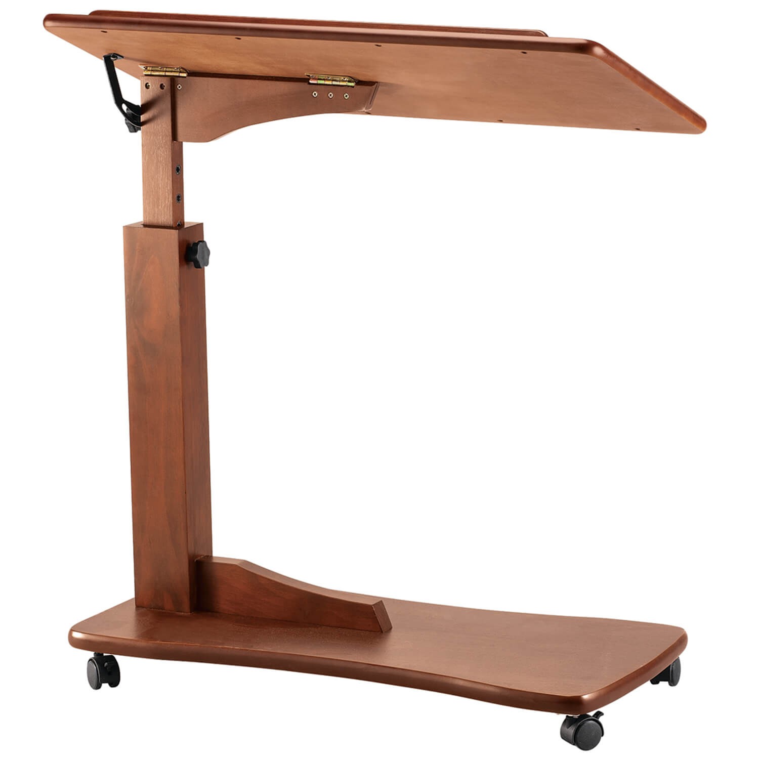 Side Accent Table, Adjustable C Shaped Design with Raised Rim, Small Table for L