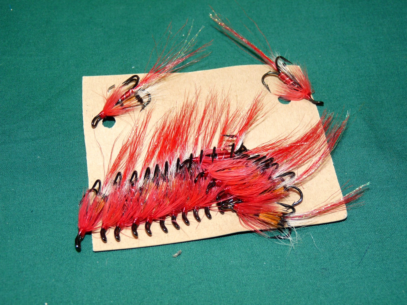 20 new in packet Allies Shrimp Red & Crystal size 6 black treble hooks FREE POST