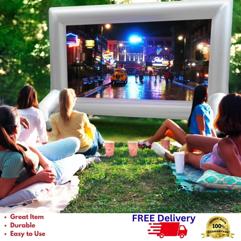 10.6FT Inflatable Movie Screen Outdoor Projector Party Night New
