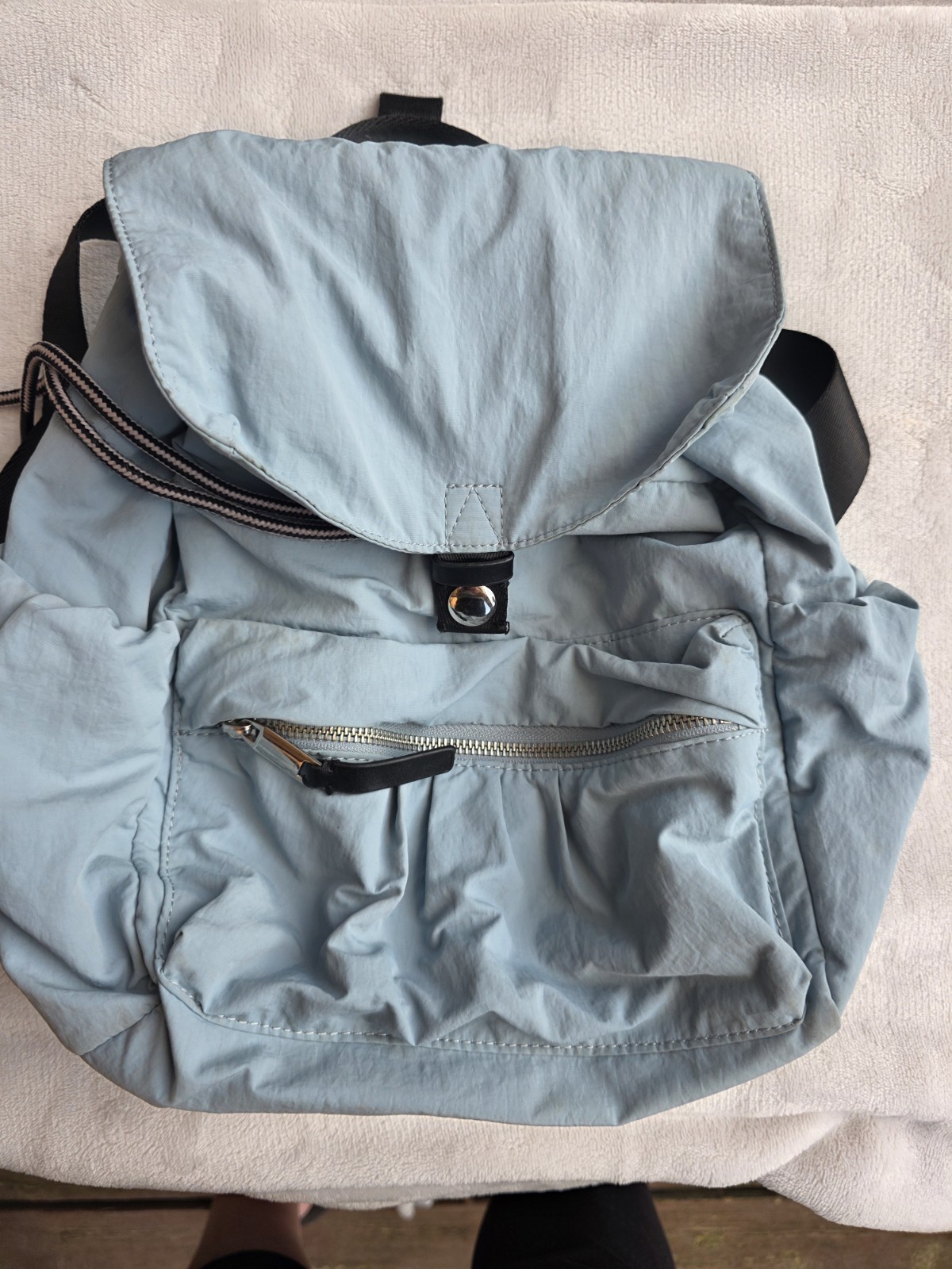 John Lewis & Partners Anyday Blue Backpack Buckle Closure with Zip Accents