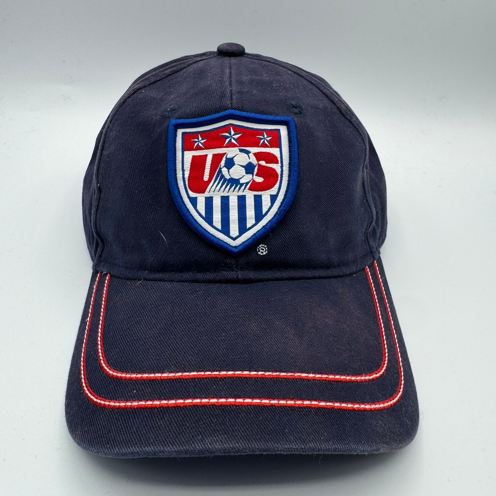 US Soccer Hat Cap Navy Embroidered USA Adjustable Back Strap Adult Official
