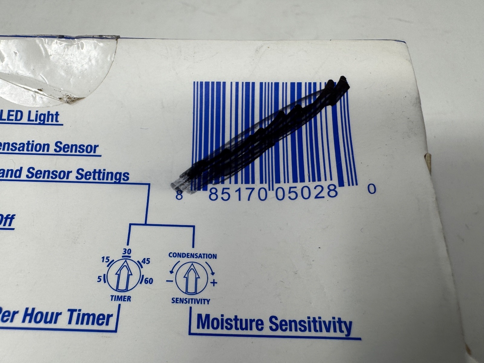 WhisperControl Condensation Sensor Bath Fan Control with Manual