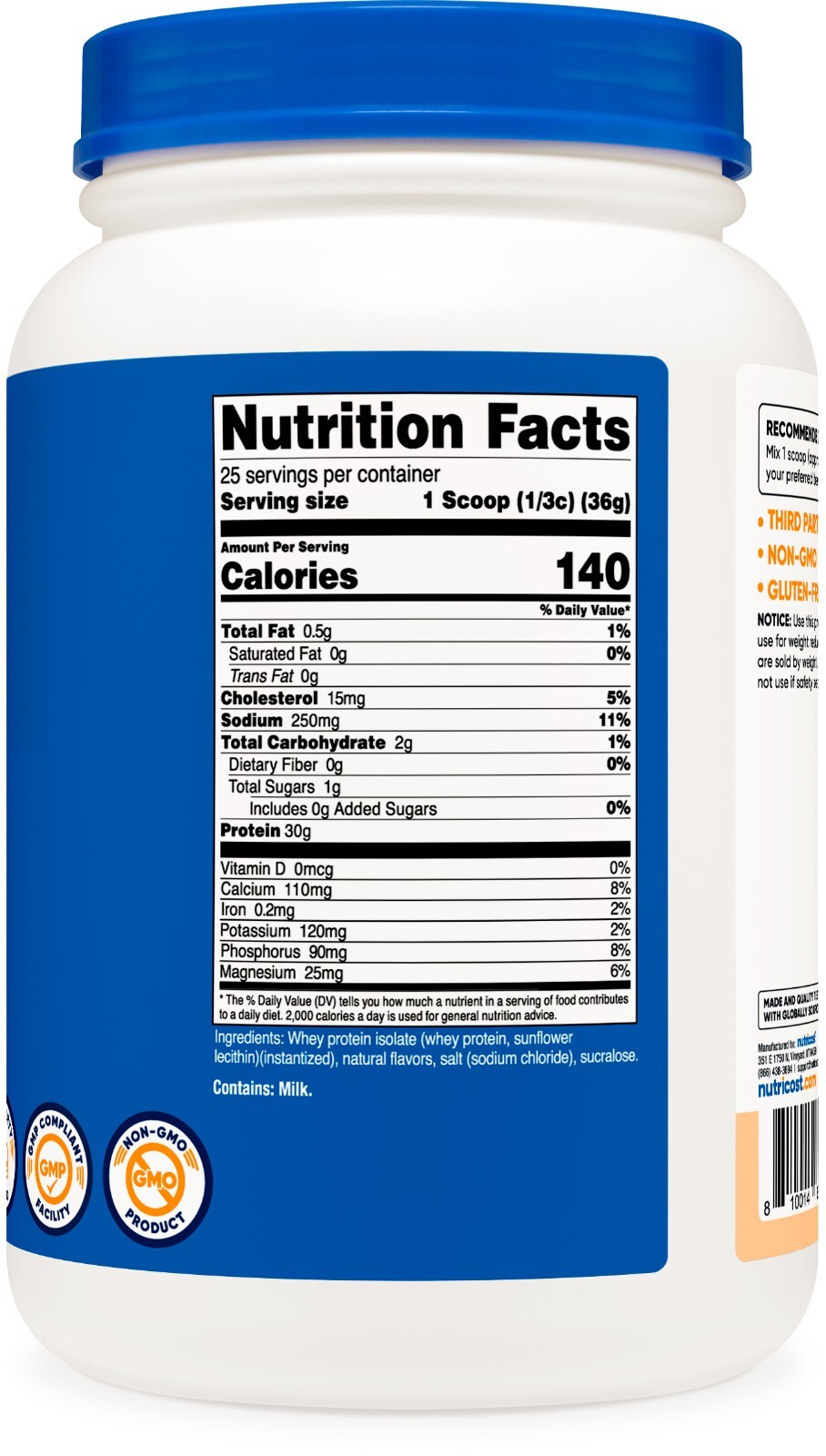 Nutricost Whey Protein Isolate (Cake Batter) 2LBS
