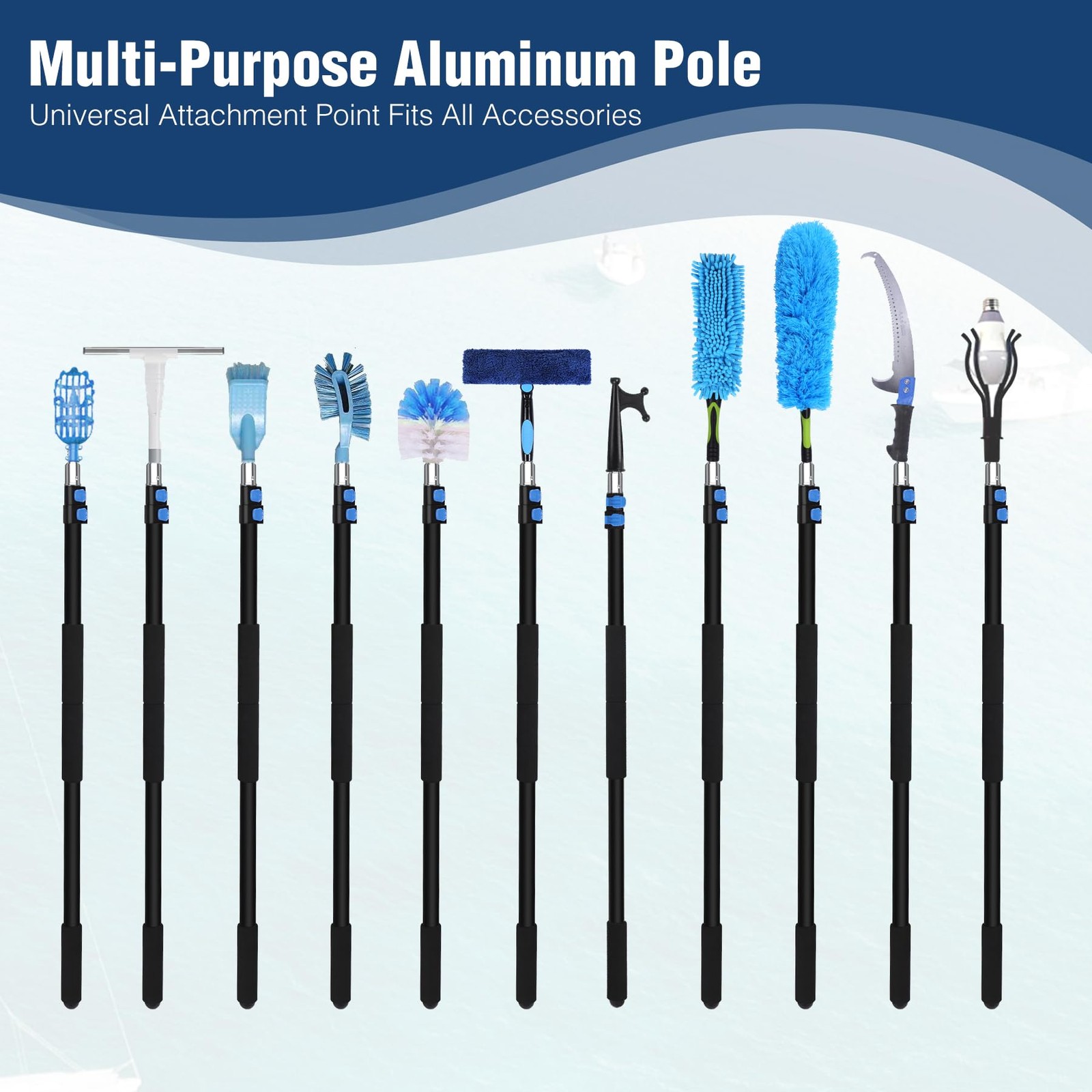 Lineslife Boat Hook: 4-8ft Telescoping Pole, Floating, Sturdy, Rust-Resistant