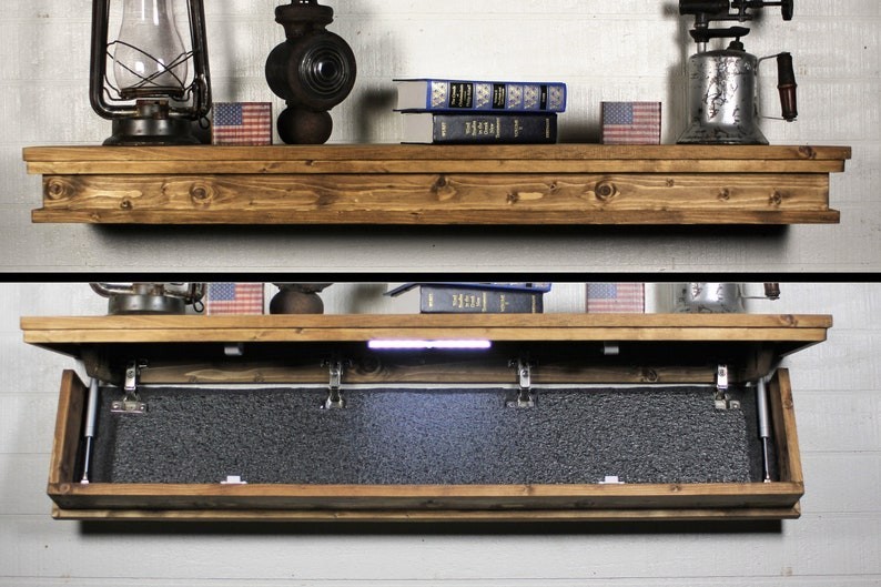 47  inch concealment shelf hidden gun storage floating shelf with secret storage