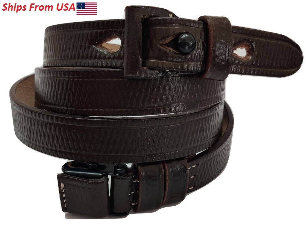 Reproduction Leather Sling for German WW2 K98 Rifle sling-Dark Brown
