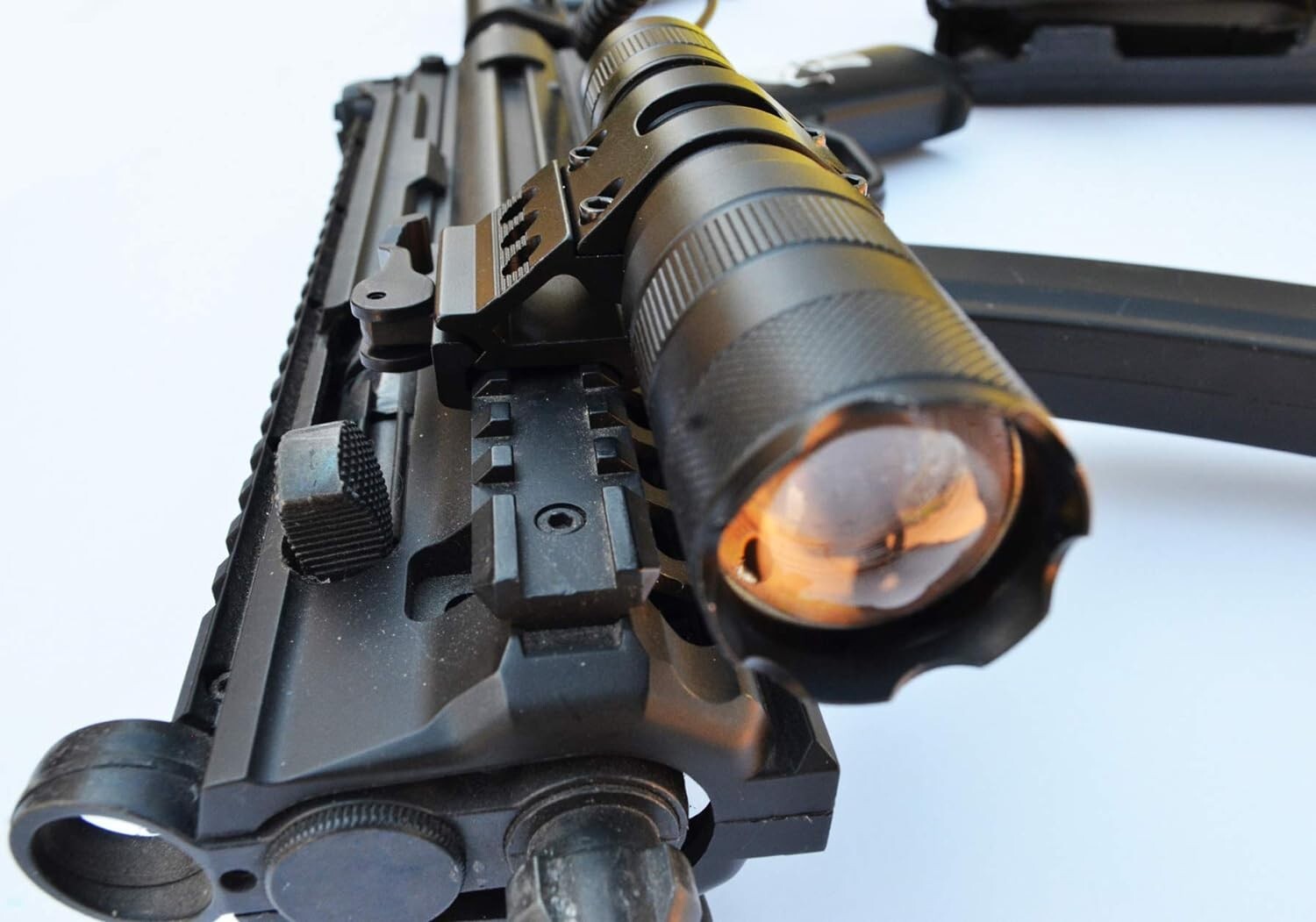 Offset angle flashlight Gun mount for Picatinny Weaver rails Fits 25mm 1" lights