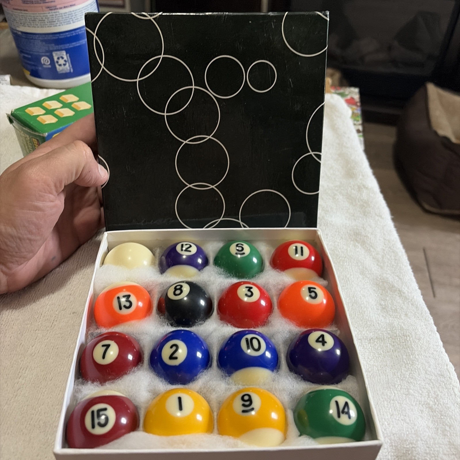 Miniature Billiard Pool Balls Set 1 15 Includes Cue Ball