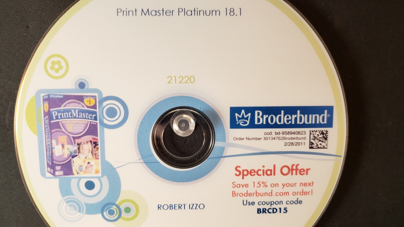 Vintage: "SPECIAL OFFER" PRINT MASTER PLATINUM 18.1 Disk PC COMPUTER SOFTWARE