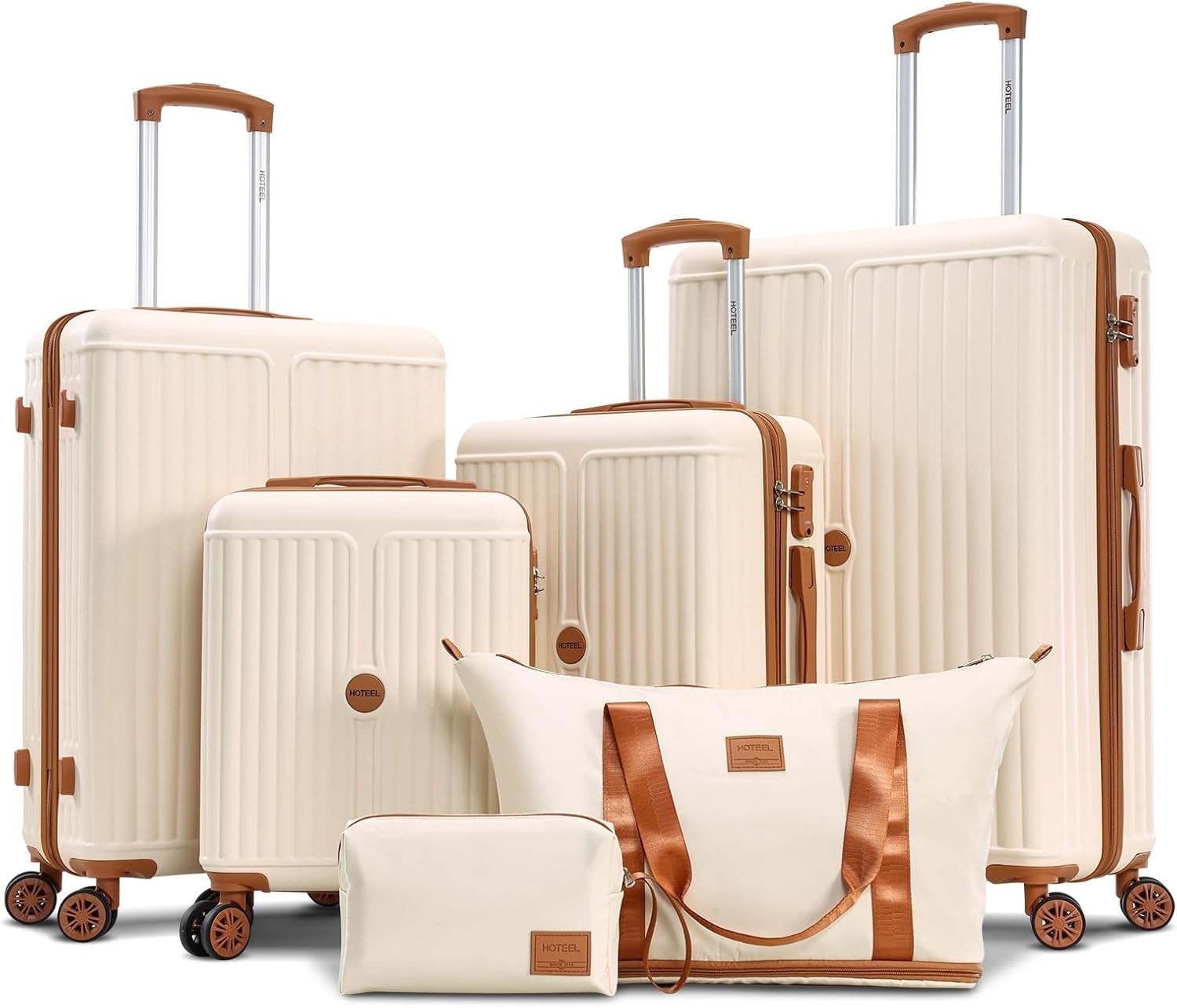 Luggage Sets 3/6 Piece, ABS+PC Hard Shell Suitcases + Wheels, TSA Lock+Carry on
