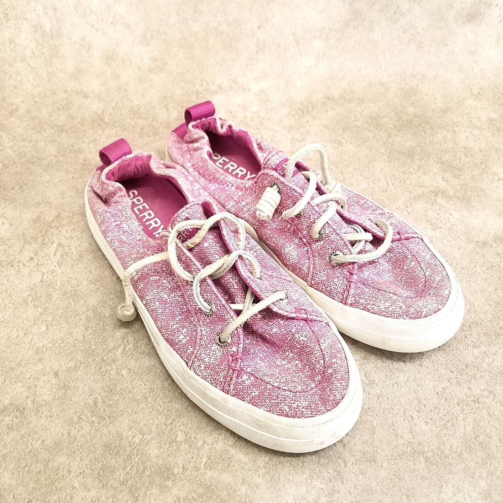 Sperry Womens ST80098 Size 6 Purple Lace Up Casual Flat Sneakers