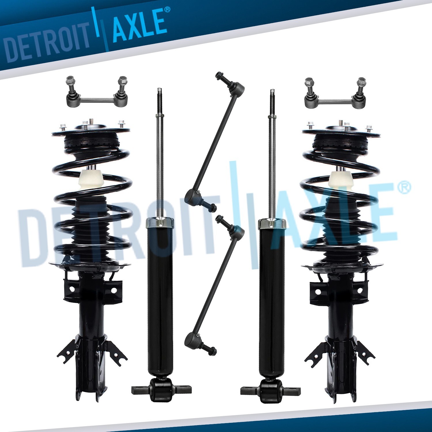 Front Struts w/Coil Springs Rear Shocks Sway Bars for 2013 - 2018 Ford Fusion