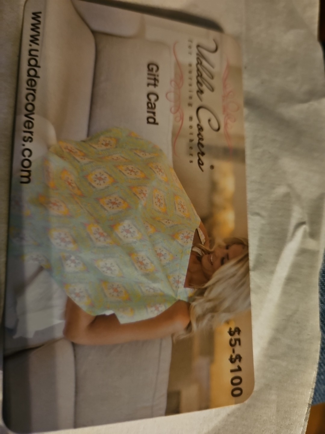$35 Udder Covers Nursing Gift Card*baby Shower Gift•Baby Care•
