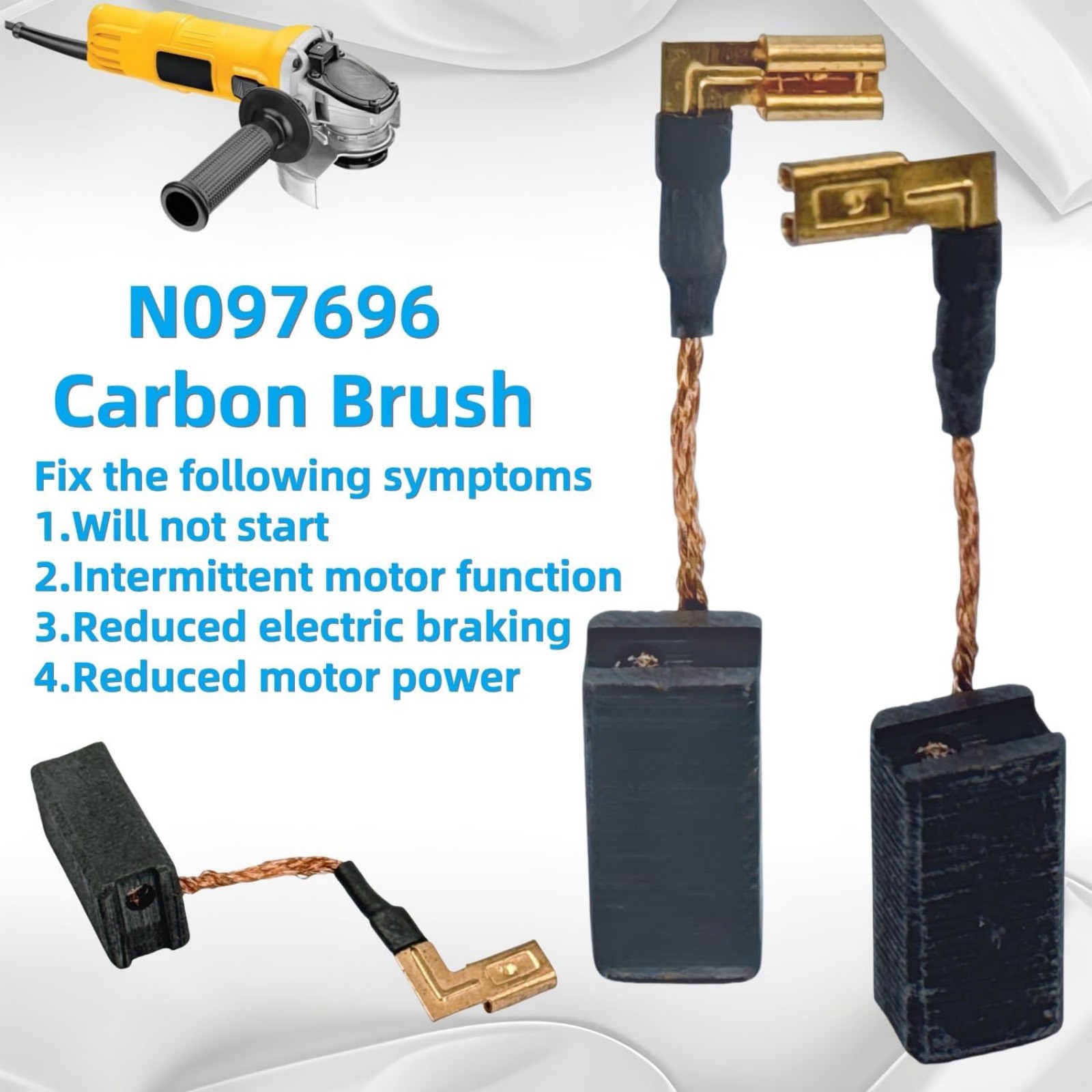 8 Pack Carbon Brushes Replacement For DeWalt DWE4011 DWE4012 DWE4120N Models