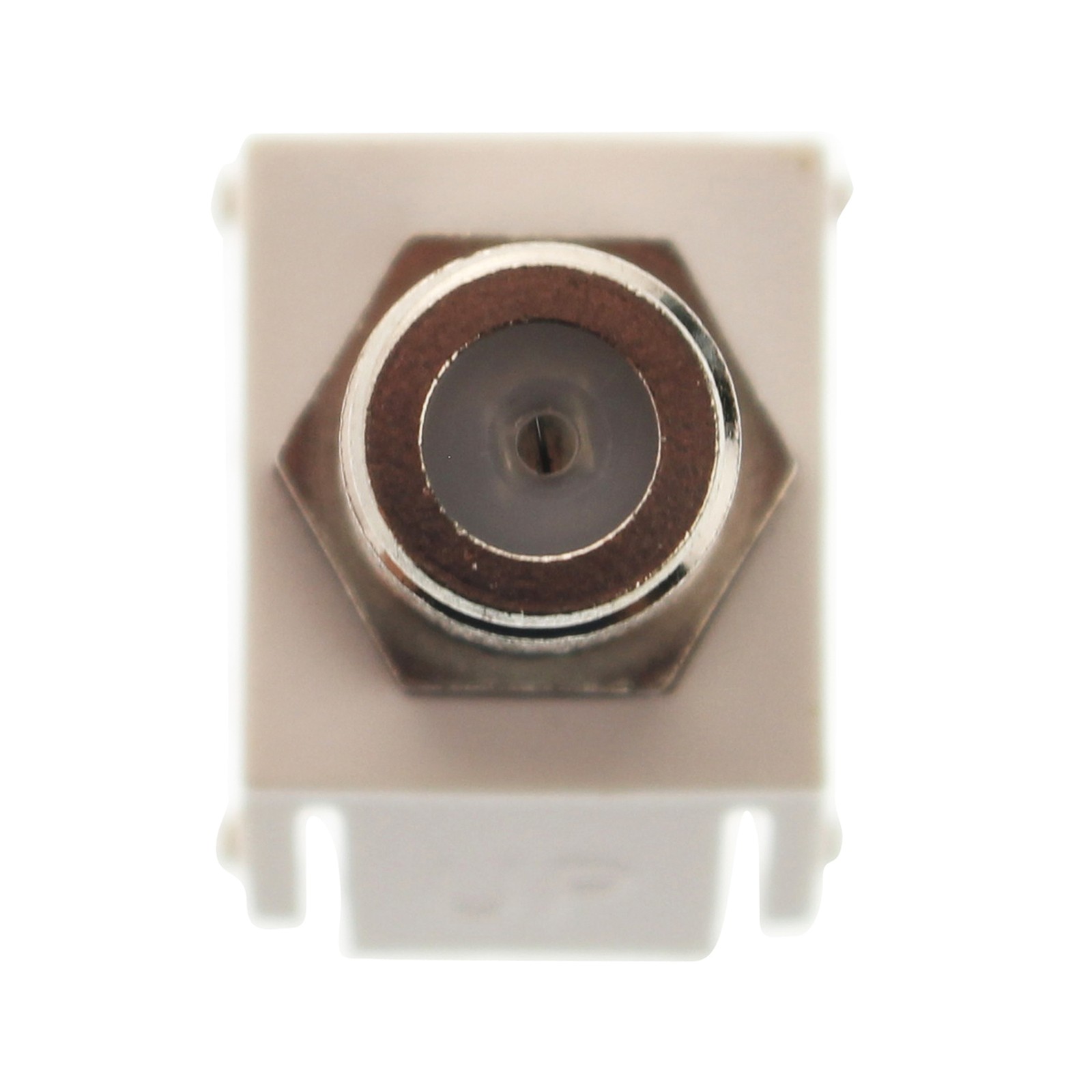 SMP AKF12 MODULAR F-CONNECTOR INSERT, COAXIAL TV JACK, BRIGHT WHITE