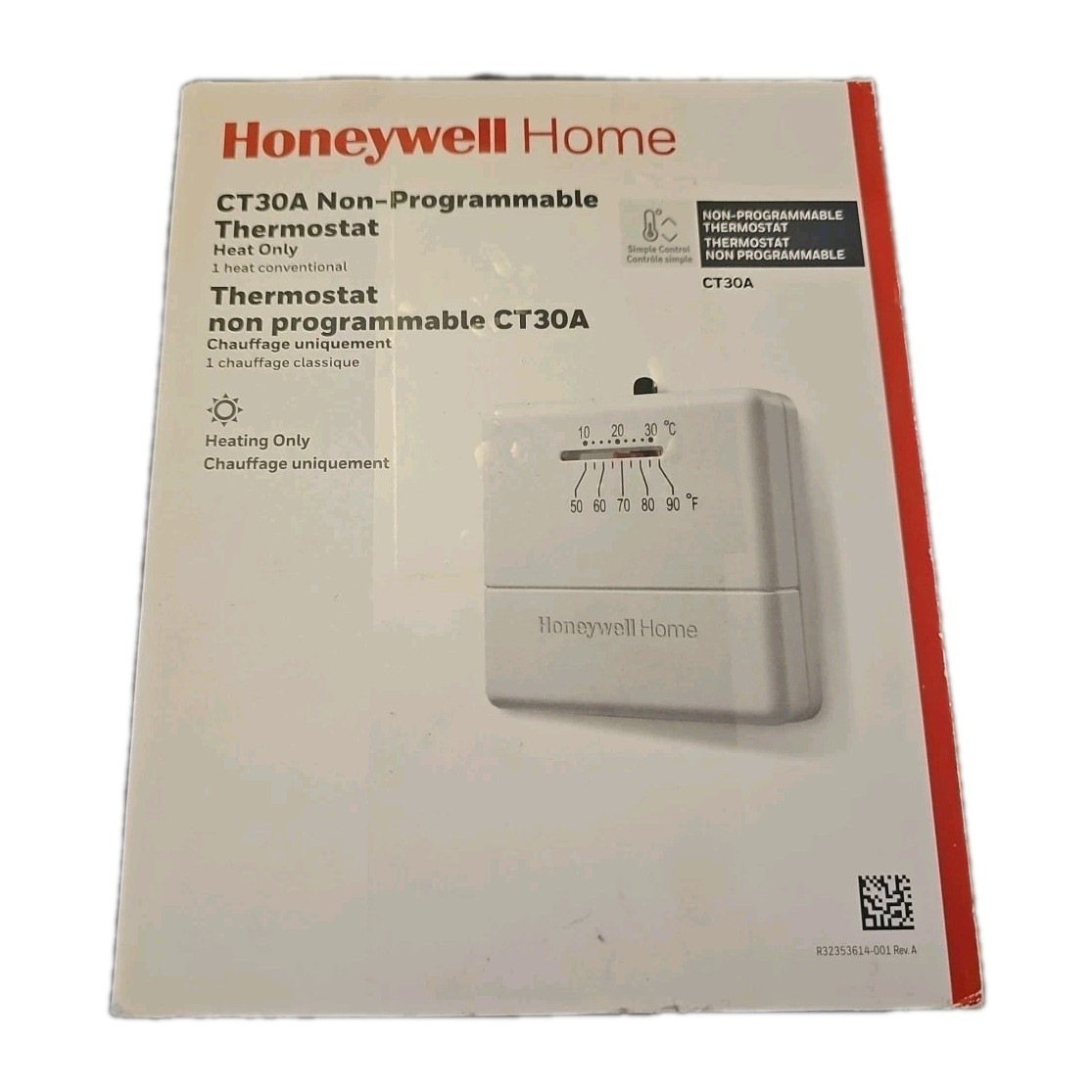 Honeywell Home Heating Dial Non-Programmable Thermostat CT30A1005 Standar Manual