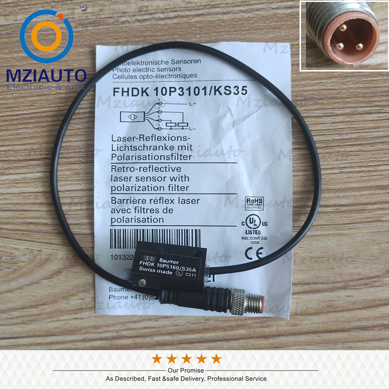 Diffuse Photoelectric Sensor FHDK10P3101KS35 For Baumer FHDK 10P3101/KS35 3-Pins