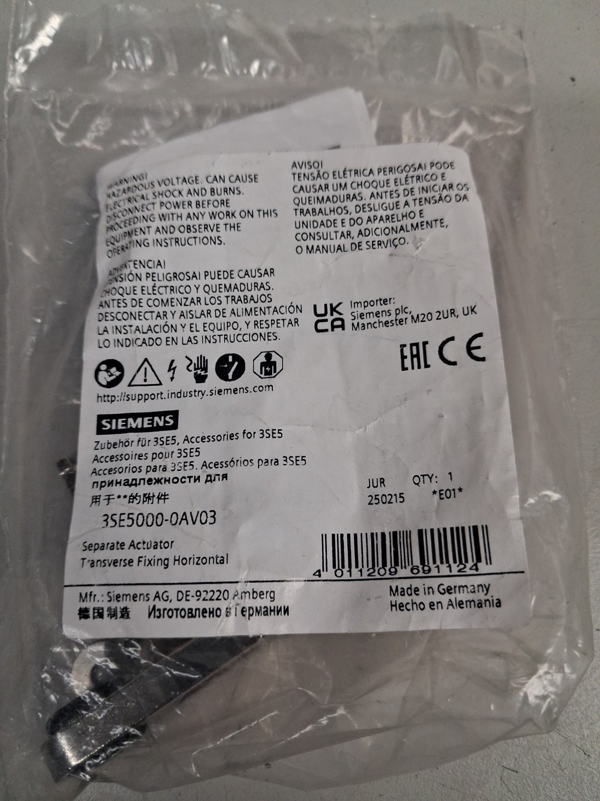 Siemens – 3SE5000-0AV03 – Separate Actuator