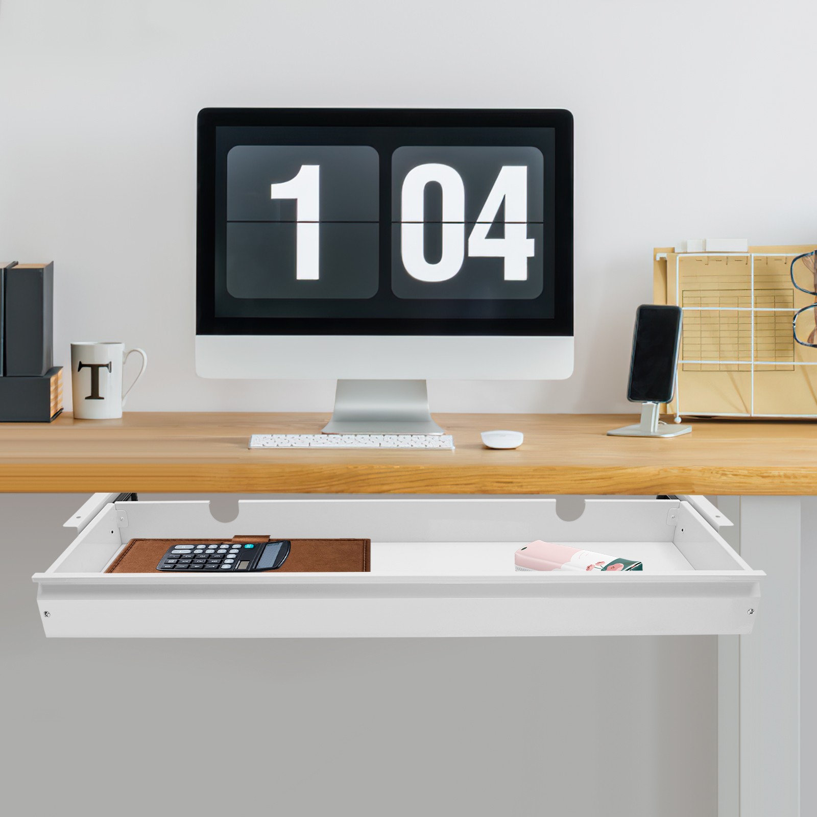 Under Desk Mounted Sliding Pull-out Drawer for Sit Stand Workstation