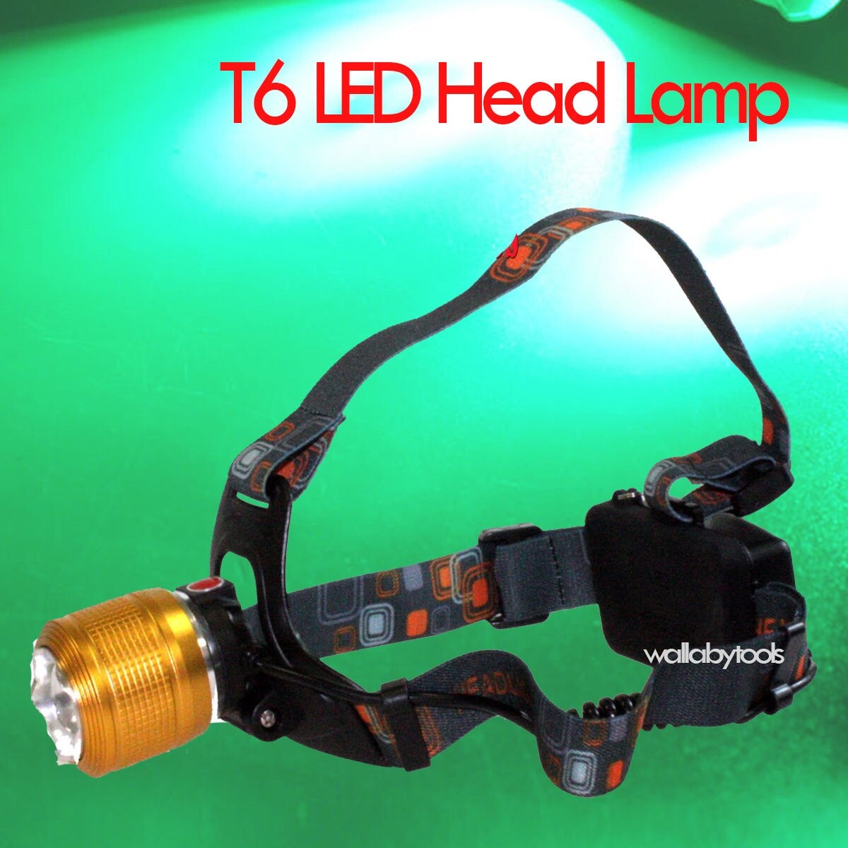 Hydroponic Room T6 LED Head Lamp Green White Light 10000Lm
