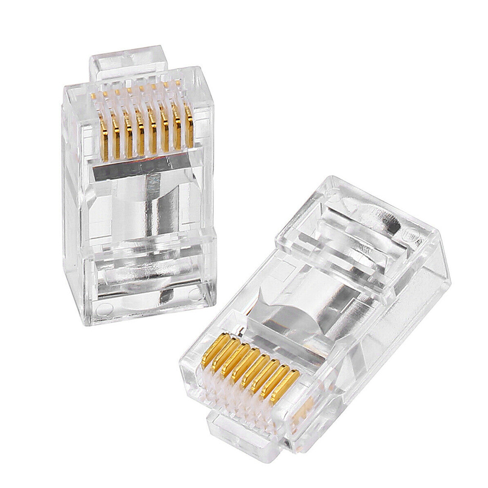 100pcs/set RJ45 Pass Through Modular Plug Network Cable Connector End 8P8C CAT6