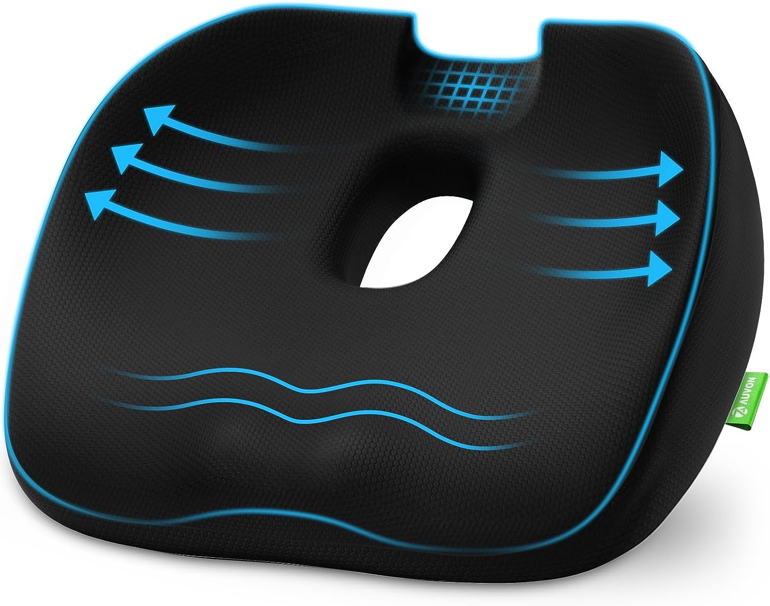 Donut Pillow with Center Hole + U-Shaped Cutout for Hemorrhoids Tailbone Relief