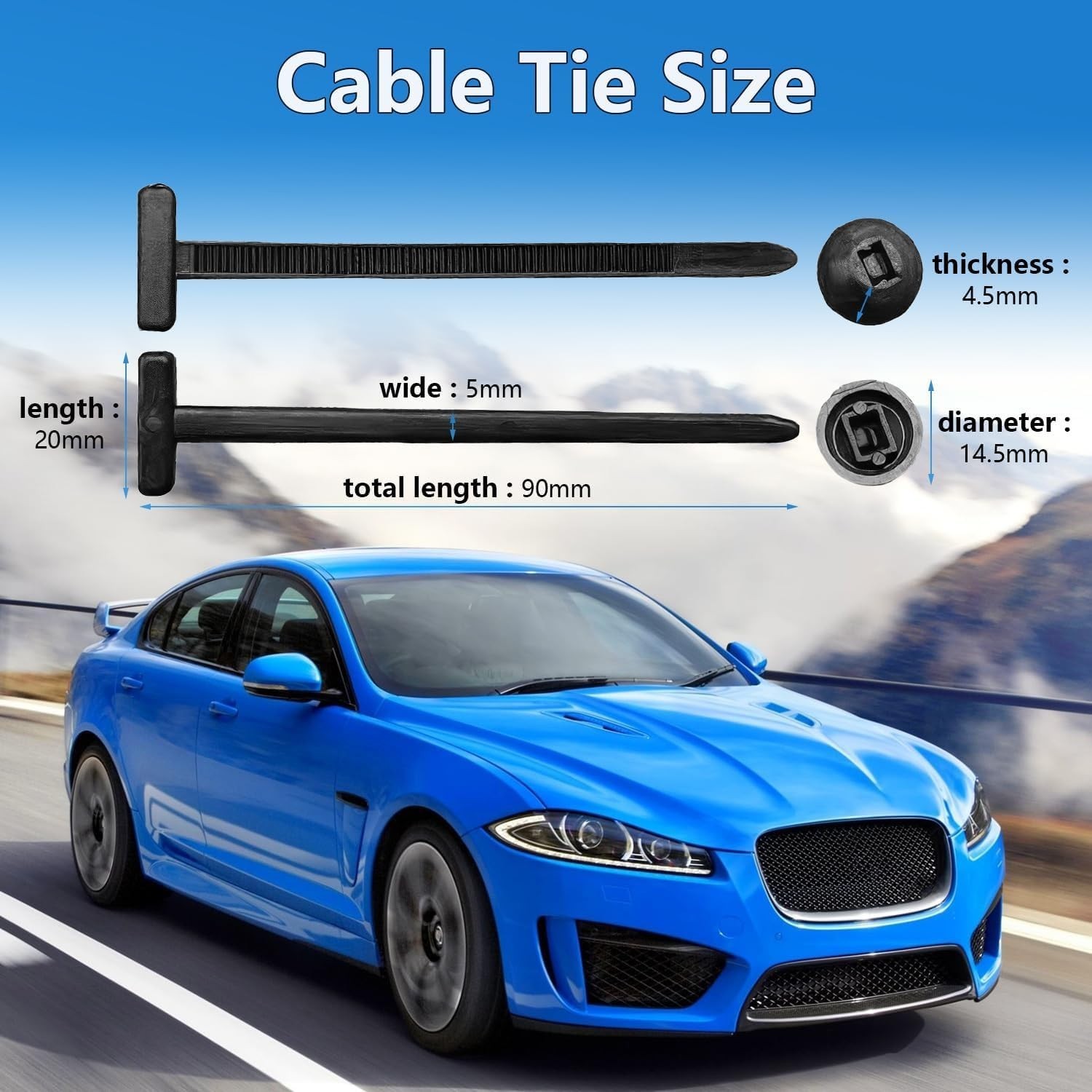 Nylon Universal Cable Tie Buckle,Heavy Duty Self-Locking Nylon Zip Ties Holde...