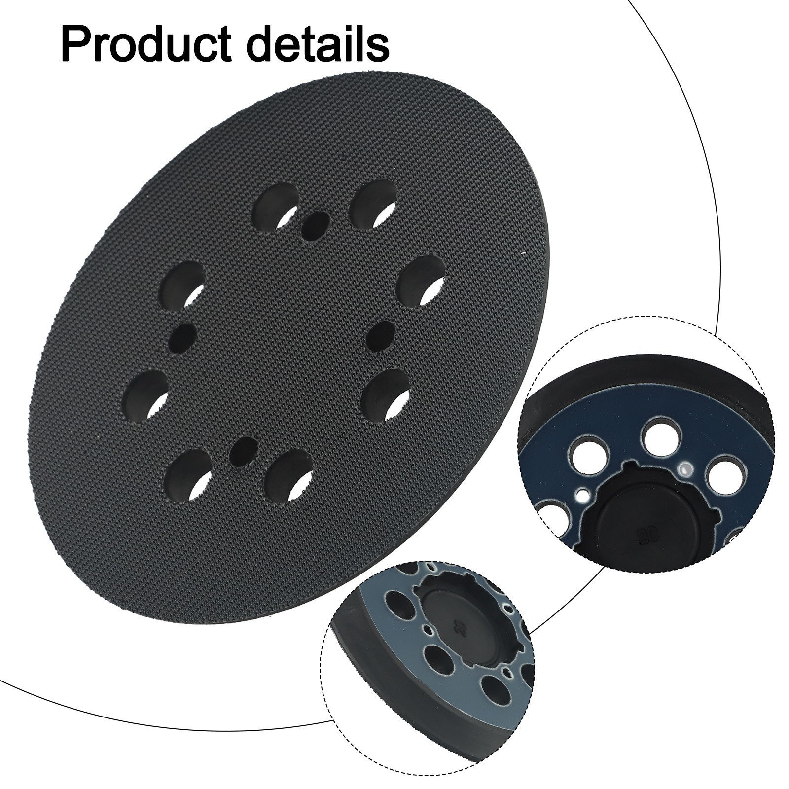 Improved Sanding Results with Soft Rubber 5 Inch Replacement Sander Pad
