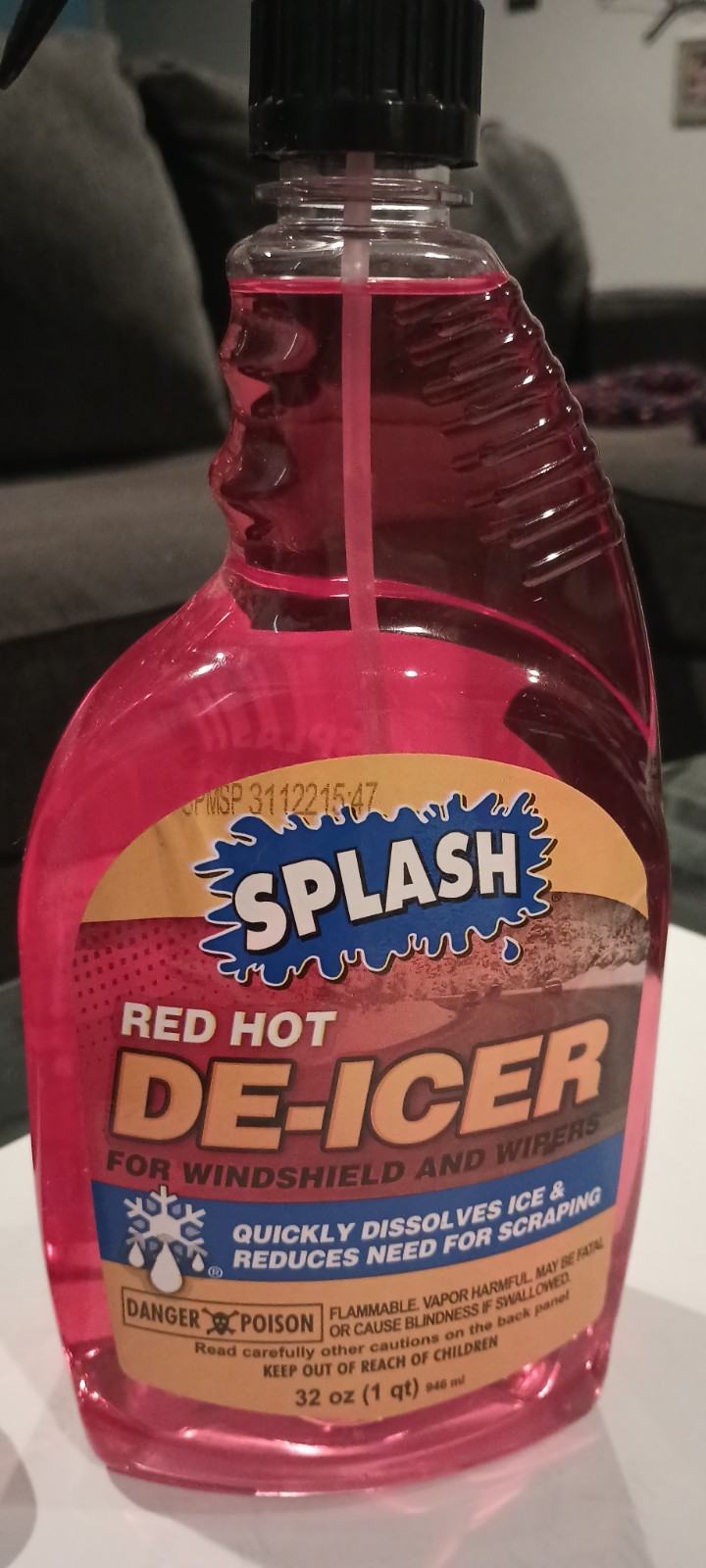SPLASH Red Hot De-icer Windshield and Wipers, Trigger Spray, 32 Ounces