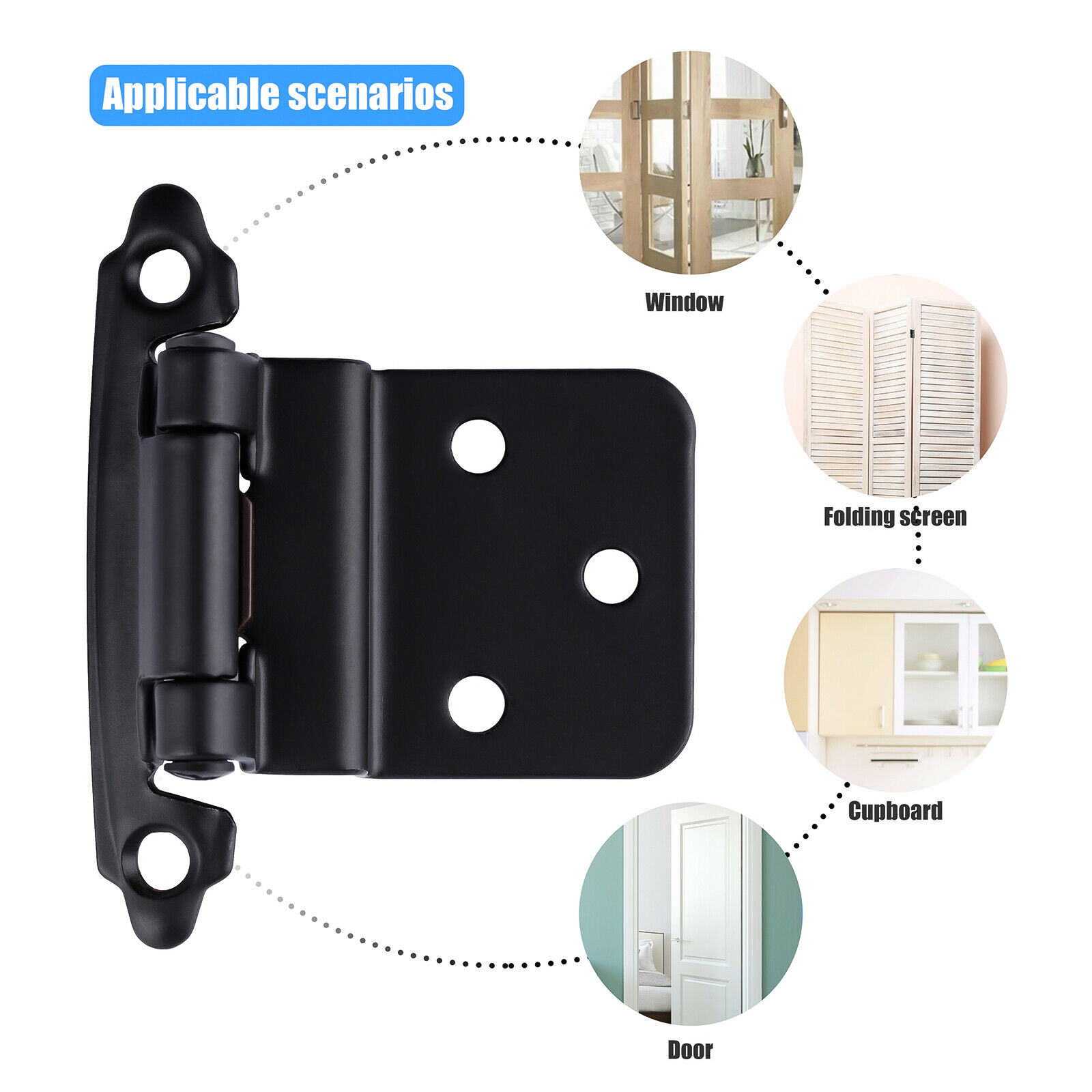 LOT 3/8" Inset Offset Kitchen Cabinet Hinges Self Closing Face Mount Cupboard US