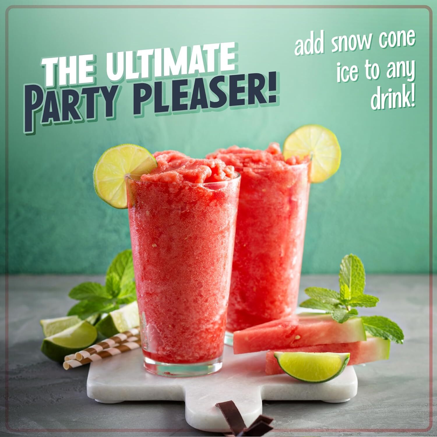 Shaved Ice and Snow Cone Machine, Retro Table-Top Slushy Machine Makes 20 Treats