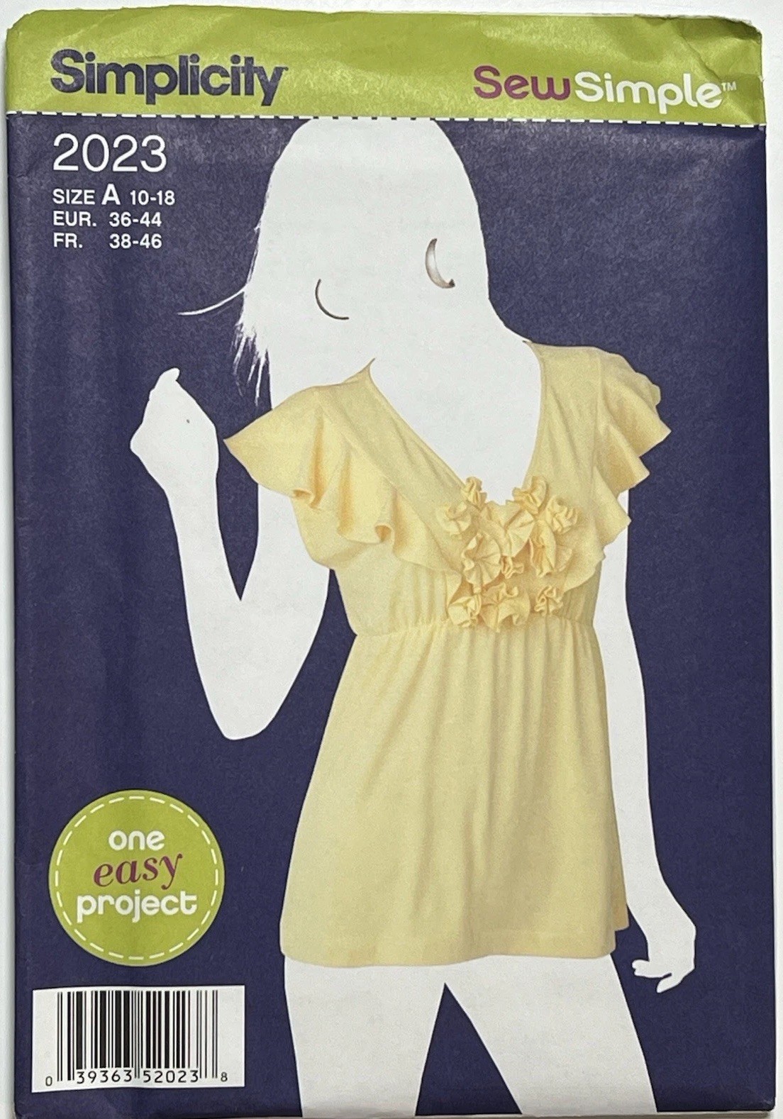SIMPLICITY 2023 MISSES 10-18 TOP Pullover Sew Simple EASY PATTERN NEW UNCUT