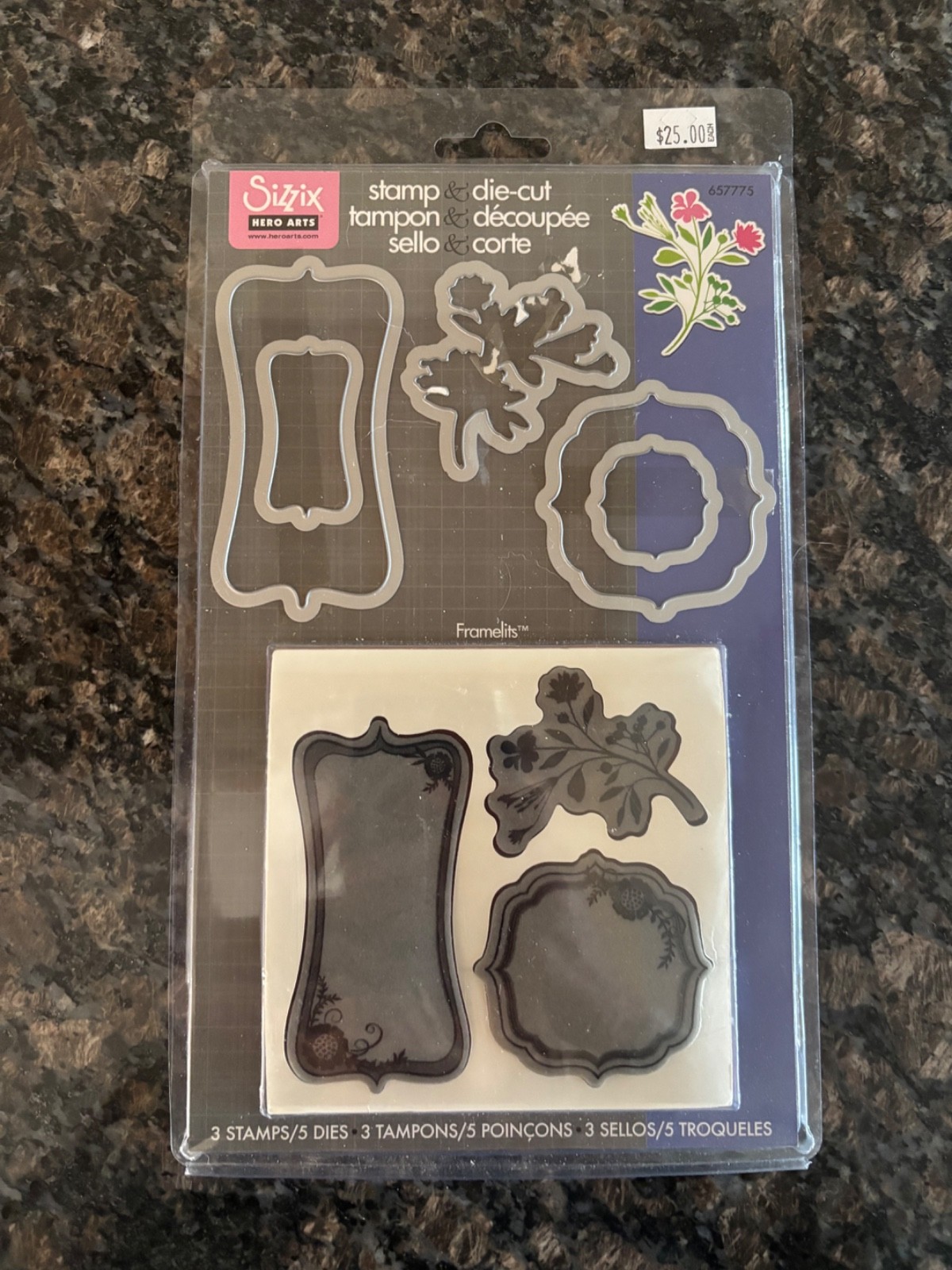 Sizzix Hero Arts Stamps & Dies Set #657775 Framelits Flower Floral Bouquet NIP