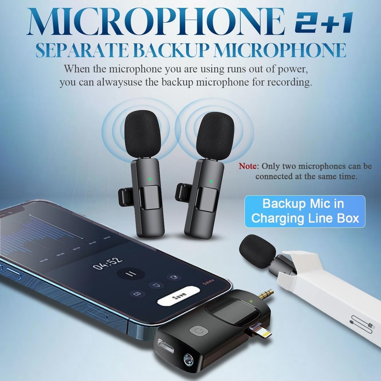 Professional Wireless Lavalier Microphone for YouTube, TikTok & Vlogging - Black