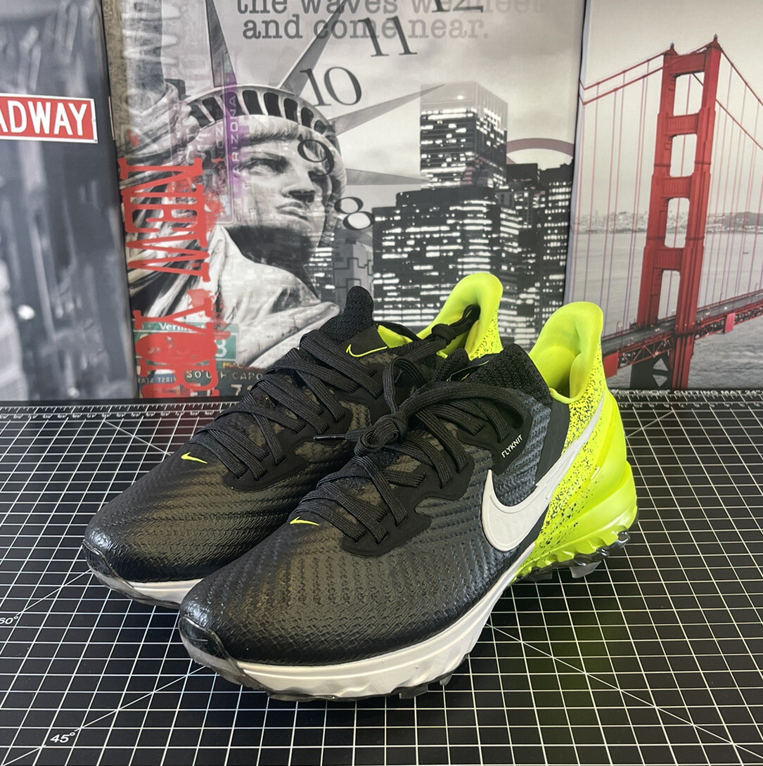 Nike Air Zoom FIyknit Infinity Tour Golf Shoes Black Neon Mens 6.5 / Women's 8.5
