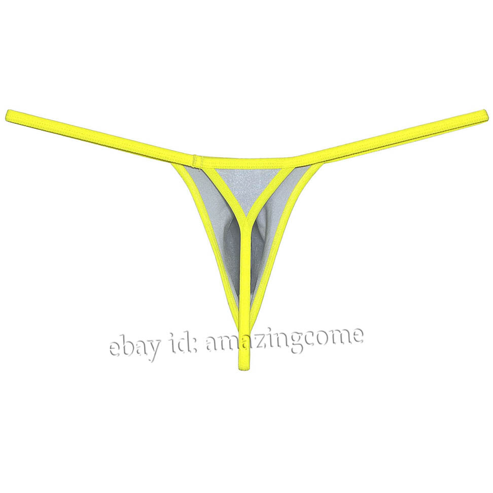 Men Shiny Bulge Pouch String Thong Underwear T-back Elastic G-string Swim Tangas