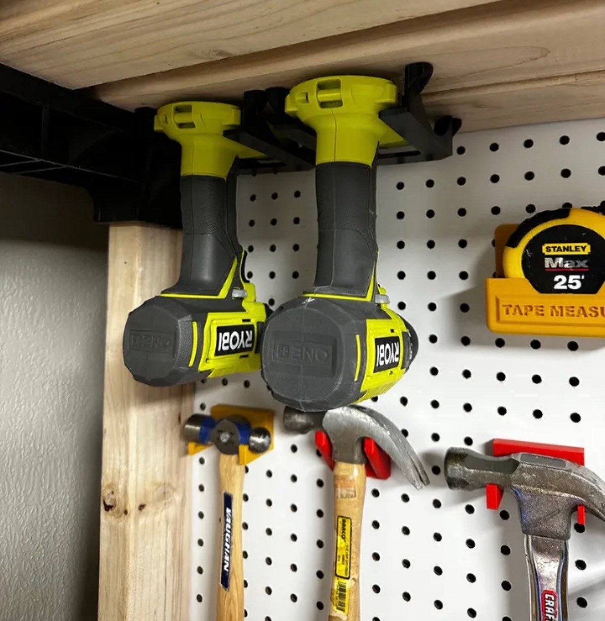 Ryobi 18V ONE+ Compatible Tool Holder Mounts | 5 Pack Under Shelf Wall Storage
