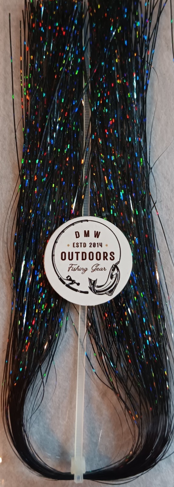 Flashabou .37mm, 11-1/2" long, DISCO BLACK, Fly Tying, Lures, Jigs, Flash, Flies
