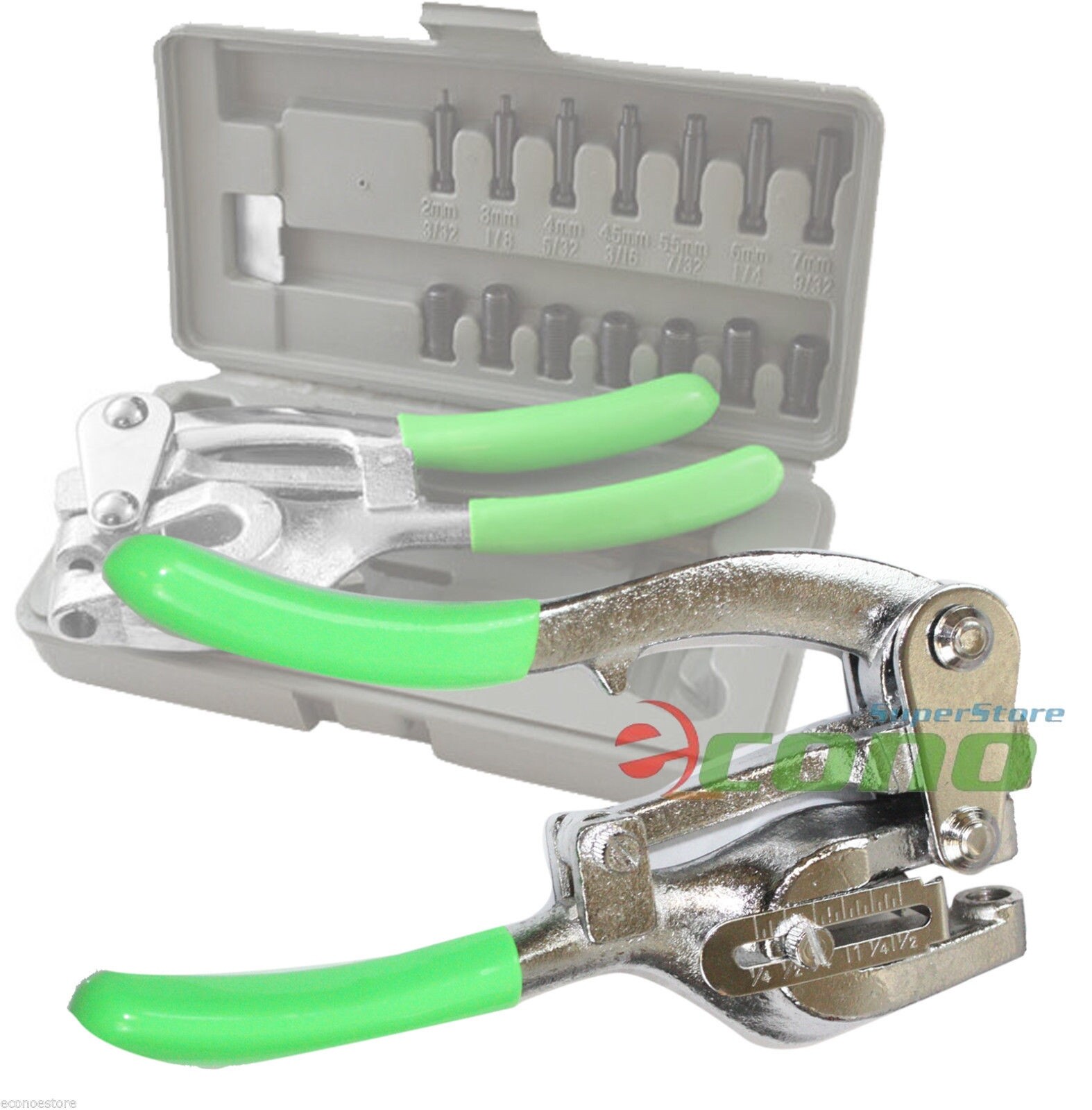 Multi-Purpose Power Hole Punch Kit 7 Size 3/32” to 9/32” Sheet Metal Puncher 16G