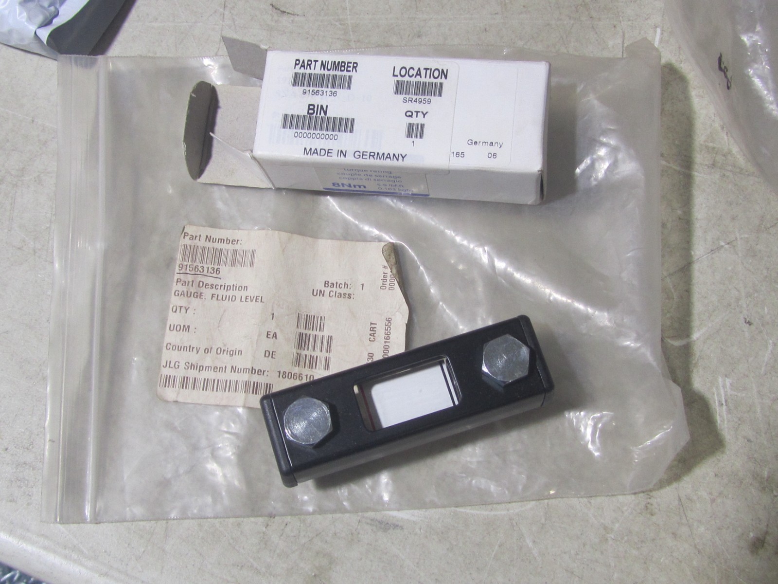NEW GENUINE OEM JLG 91563136 GAUGE FLUID LEVEL